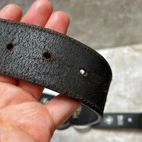 Vintage Express Compagnie Internationale goth leather belt by Linea Pelle main image 7